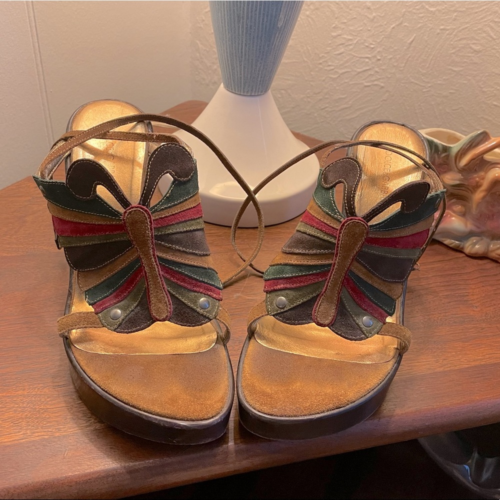 Dolce and Gabbana vintage butterfly leather wedge